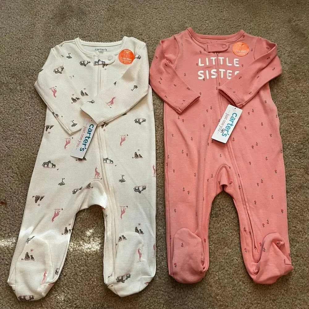 Baby Girl Footies / Pajama Size 6M 2 ways Zip -NWT - Gift Idea